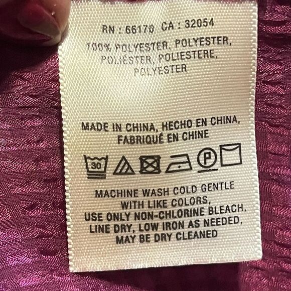 ANTHROPOLOGIE HD IN PARIS Thistleberry Gingham Sheer Blouse Cranberry Women’s 4 - Picture 7 of 7